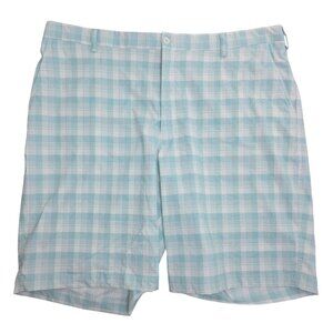 Nike Golf Mens Plaid Light Blue/White Checkered Polyester/Spandex Shorts 42